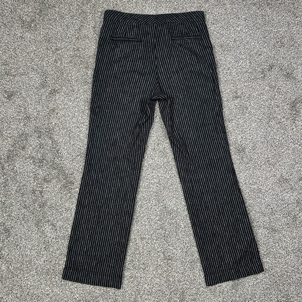 Sundance Black White Striped Linen Blend Side Button Pants Womens 8 Casual Work - Picture 2 of 11